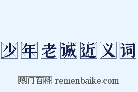 少年老诚近义词是什么意思的图片